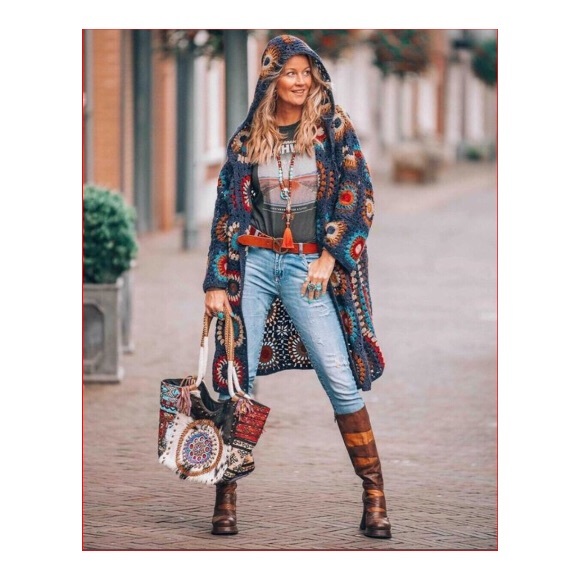 Stunning Joyca Boho Moroccan Pattern Leather Heeled Boots - Picture 7 of 7